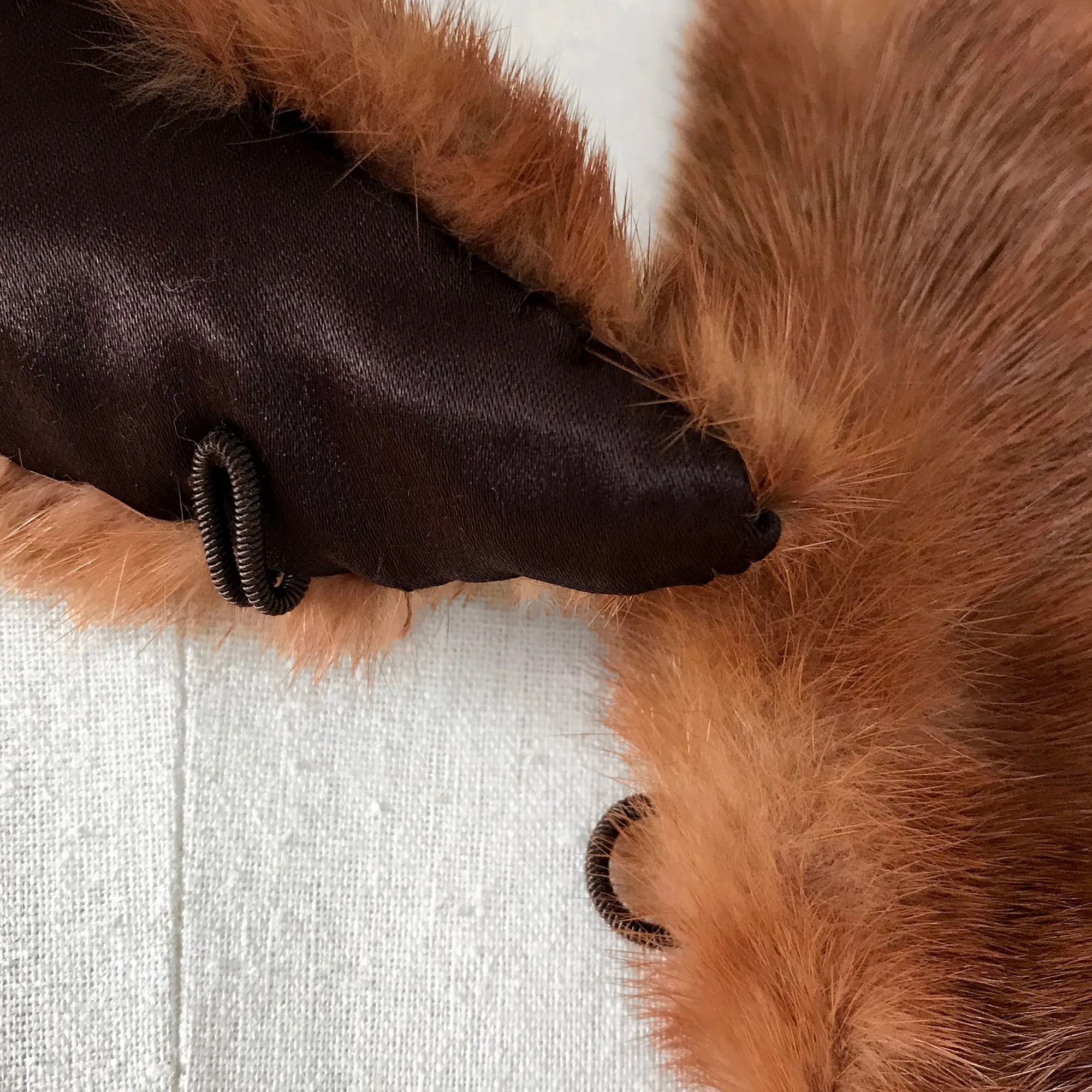 1960s Satin-Backed Removable Fur Collar