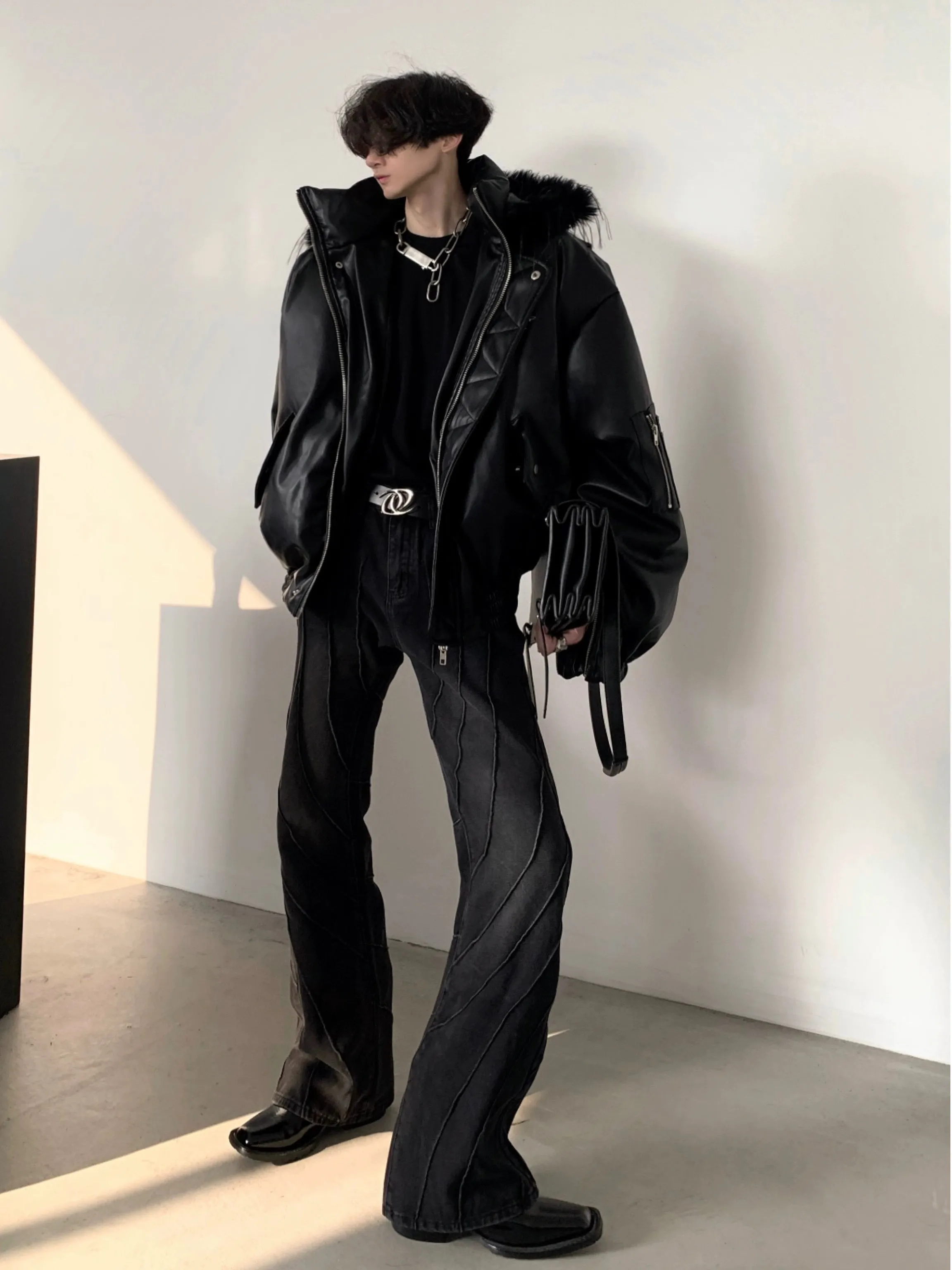 【23s December.】Big Fur Collar Hooded Niche Design Cotton Jacket