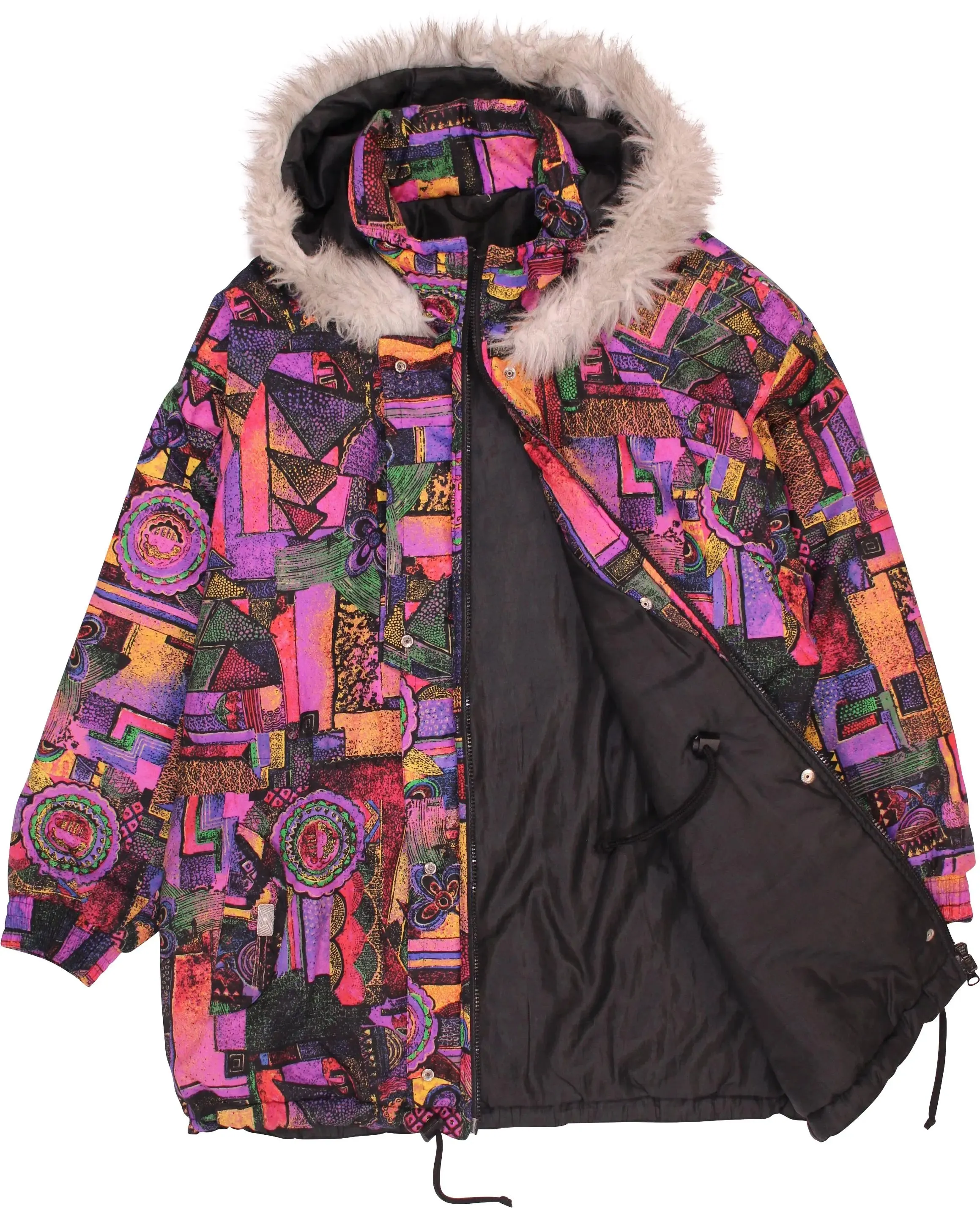 90s Coat with Faux Fur Collar