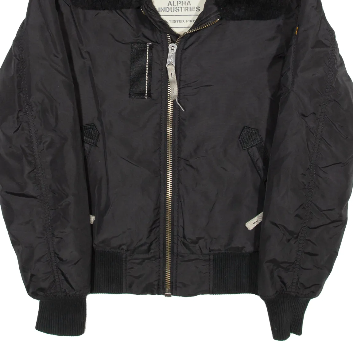 ALPHA INDUSTRIES Mens Flight Jacket Black S