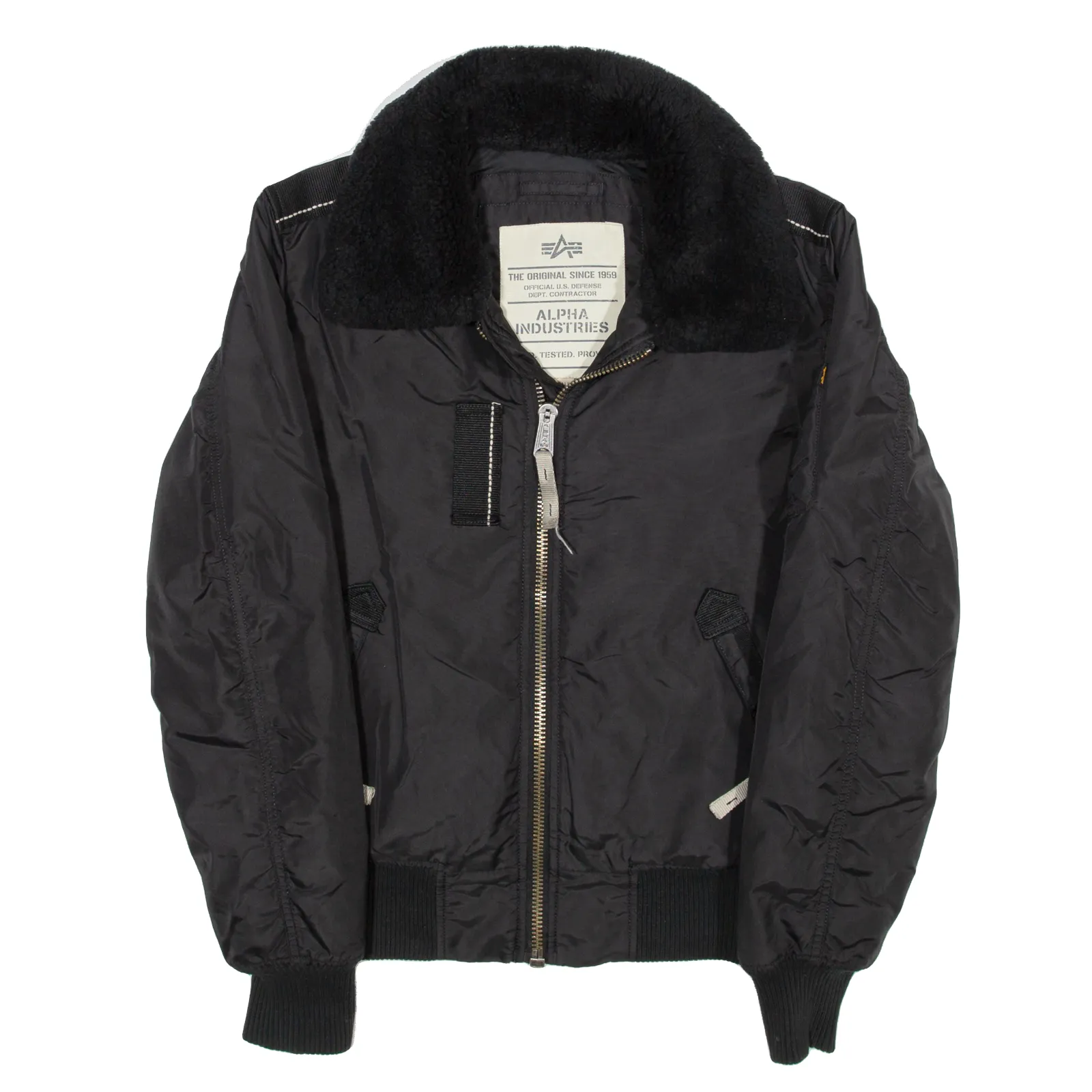 ALPHA INDUSTRIES Mens Flight Jacket Black S
