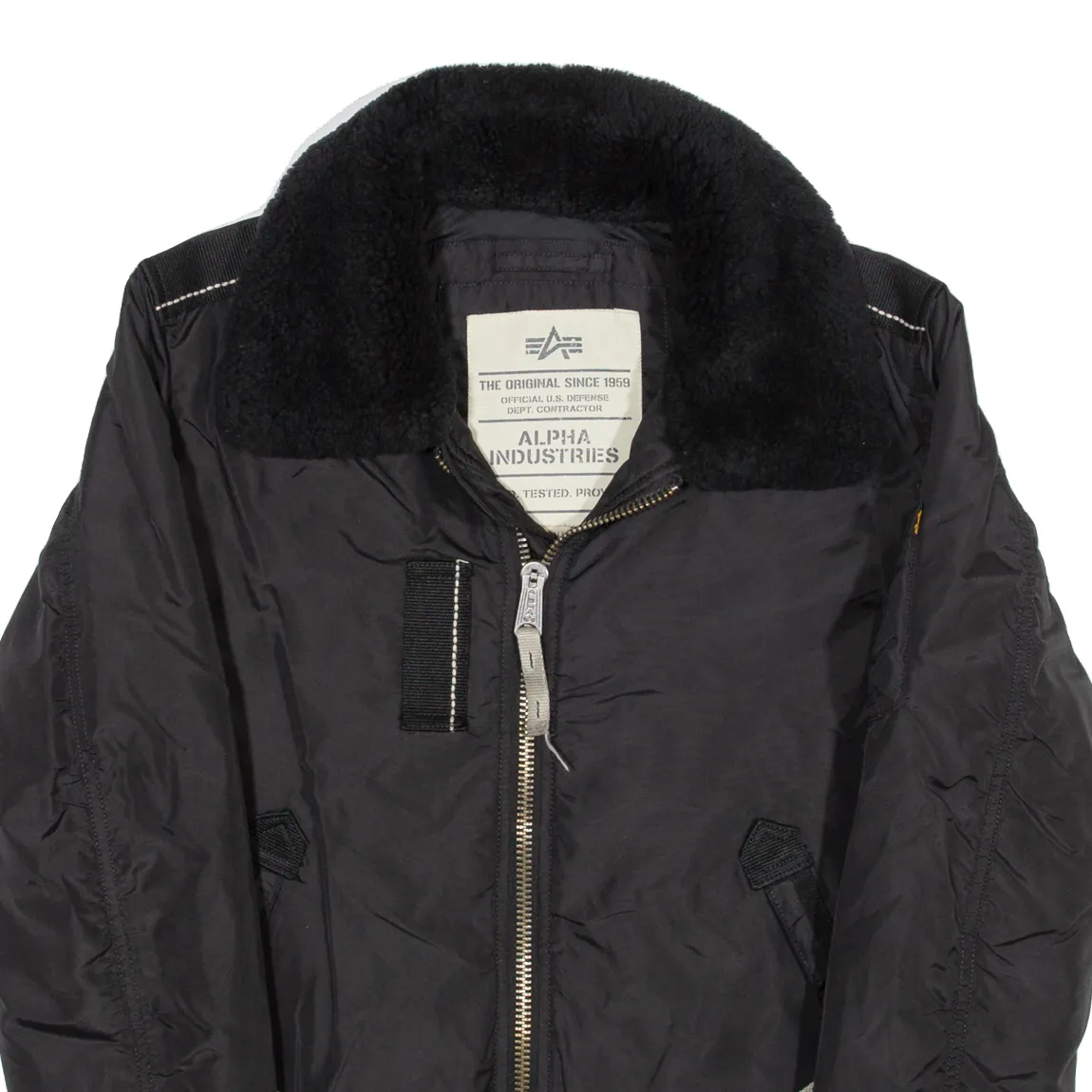 ALPHA INDUSTRIES Mens Flight Jacket Black S
