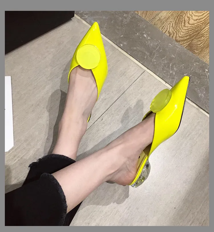 BOOPDO DESIGN POINTED BUCKLE DETAIL SLIP ON MULES