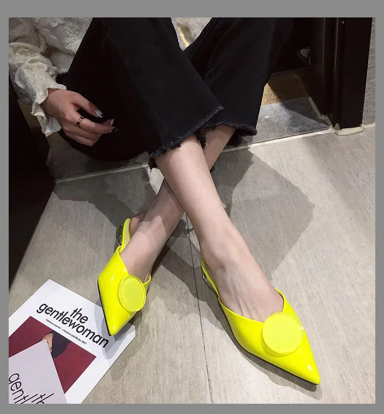 BOOPDO DESIGN POINTED BUCKLE DETAIL SLIP ON MULES