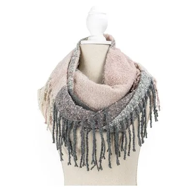Britt's Knits Fringe Benefits Colorblocked Infinity Scarf