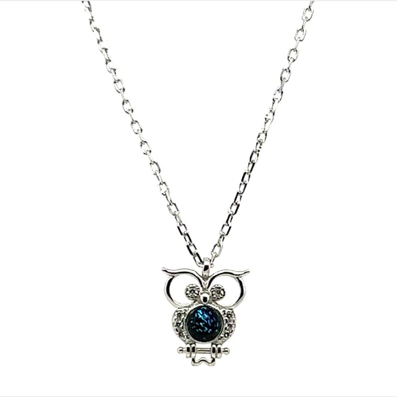 CA108 Blue Owl Necklace