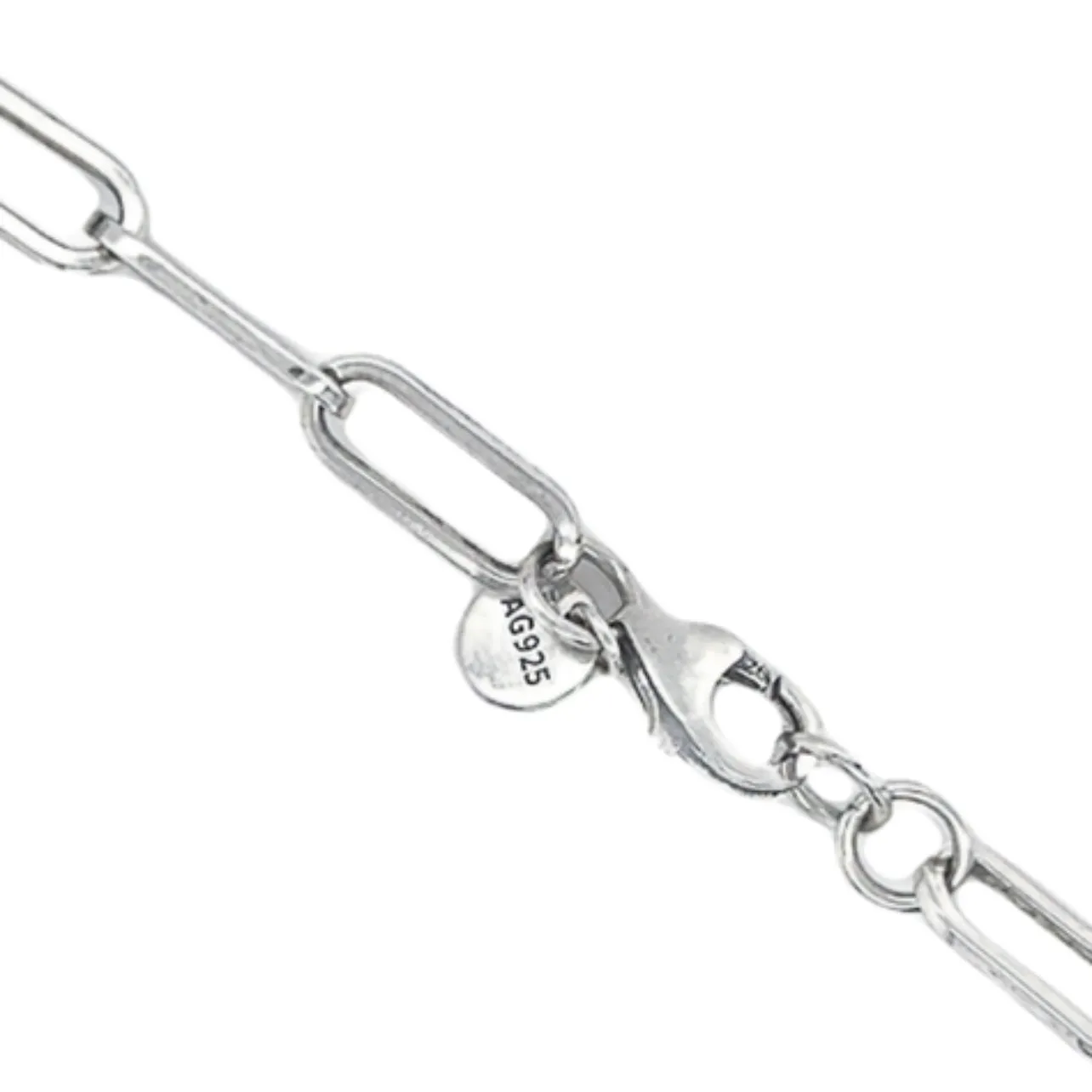 CA228 Paperclip with Design Chain Necklace 5mm