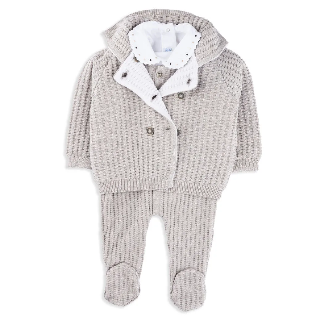 Cameron Reversible Sand Merino Wool Jacket with Collar