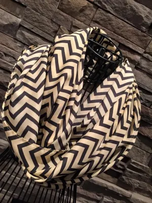 Chevron Infinity Scarf Cream/Black