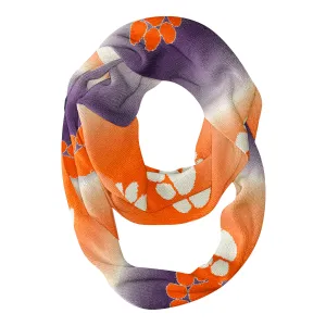 Clemson Tigers All Over Logo Game Day Collegiate Women Ultra Soft Knit Infinity Scarf by Vive La Fete