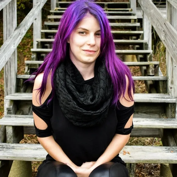 Cozy Knit Black Infinity Scarf