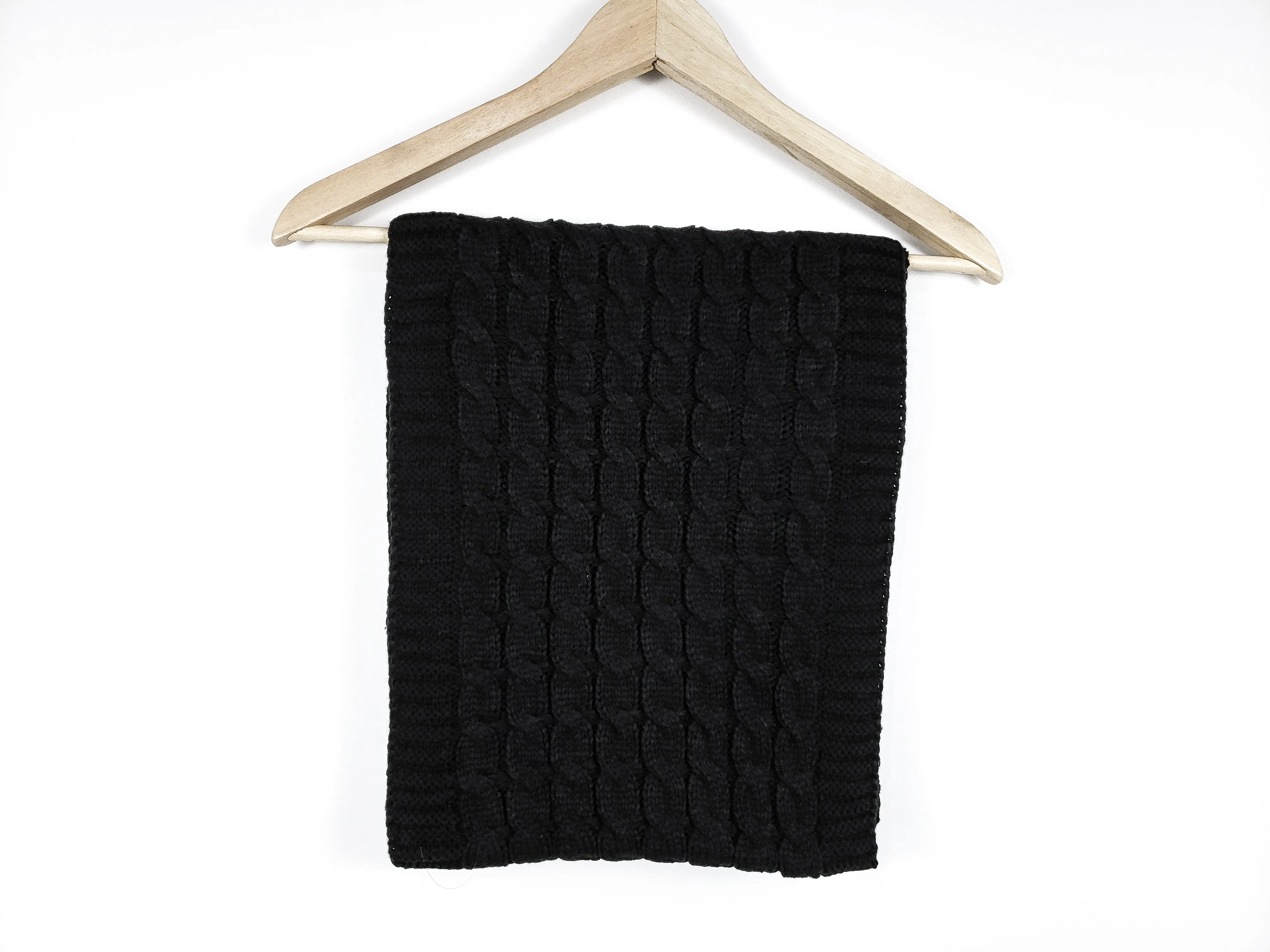 Cozy Knit Black Infinity Scarf