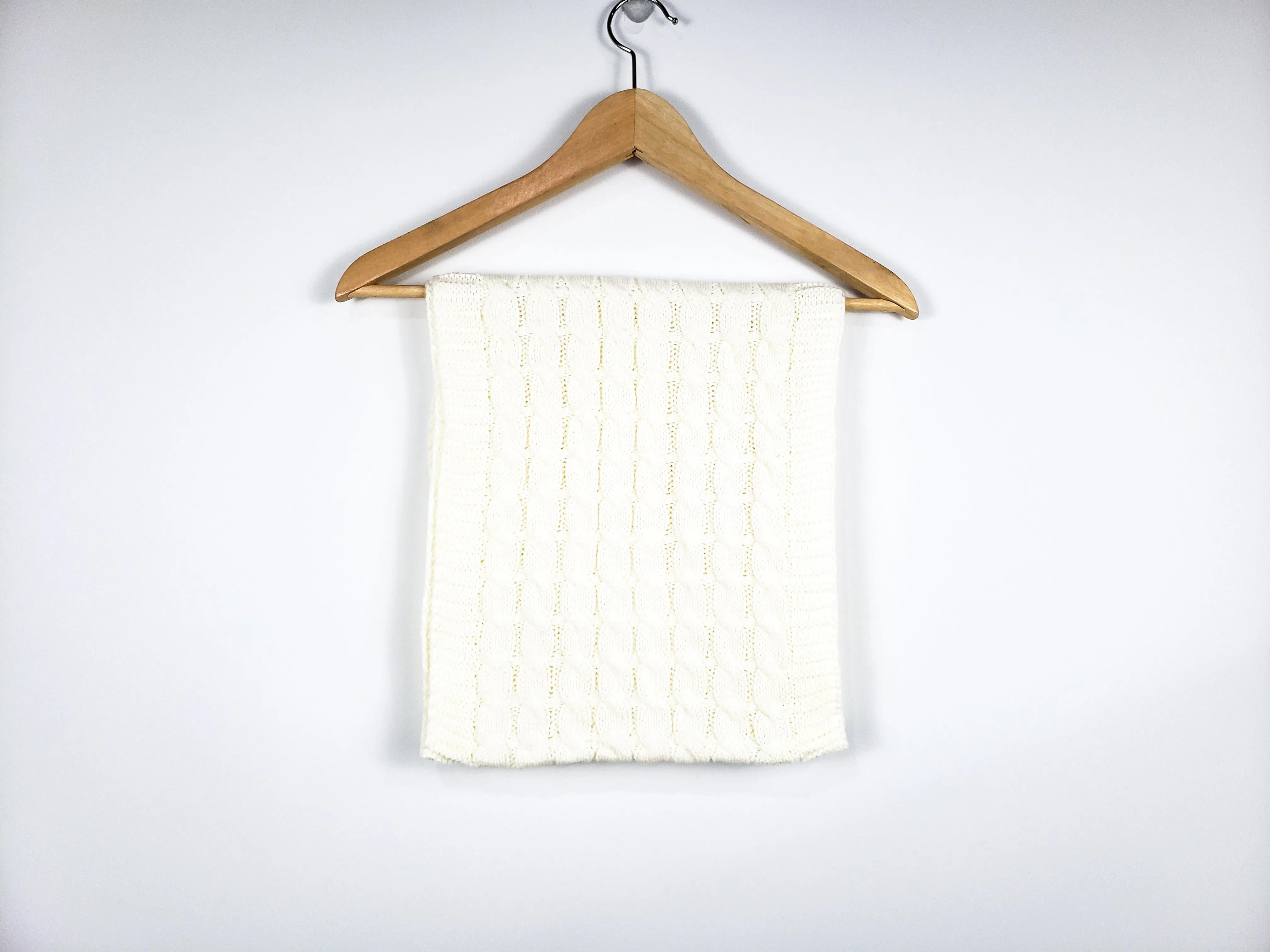 Cozy Knit Ivory Infinity Scarf
