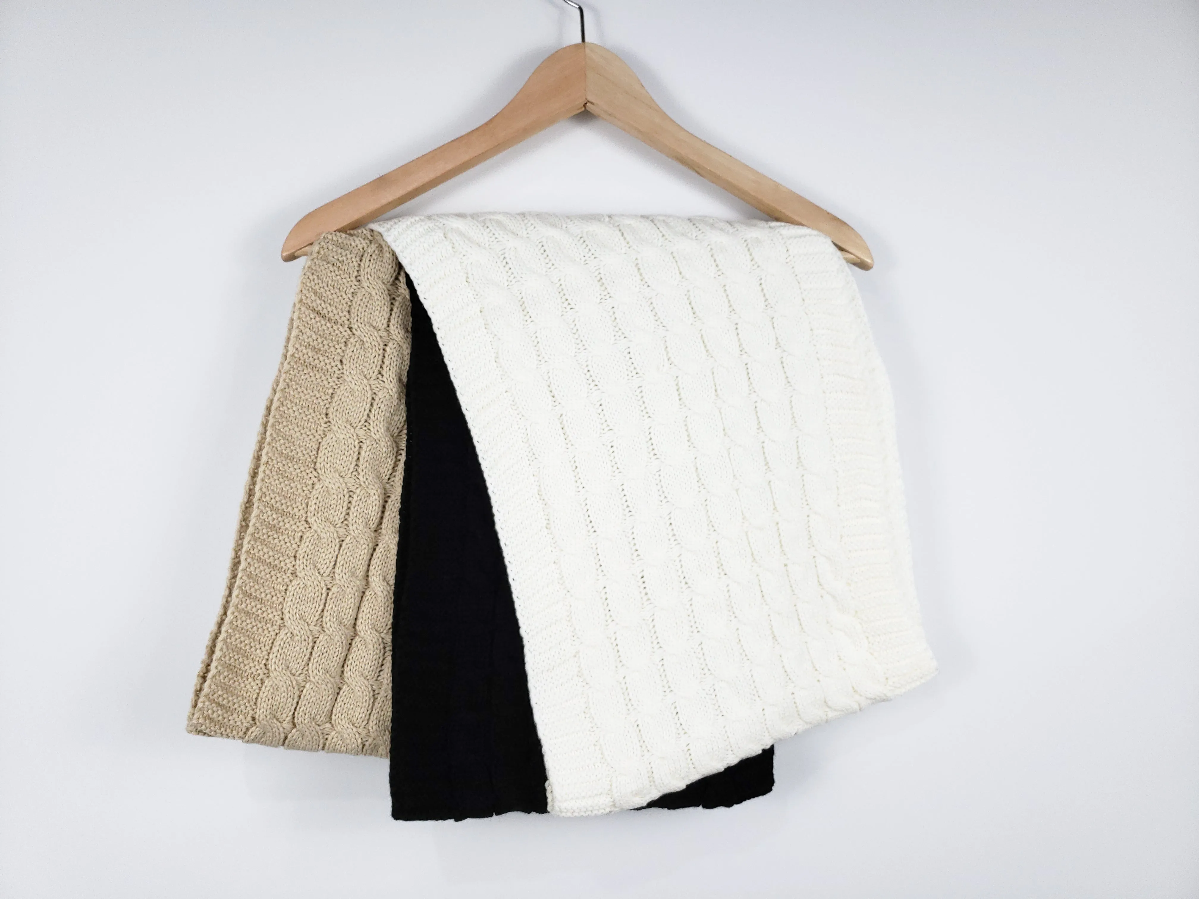 Cozy Knit Ivory Infinity Scarf