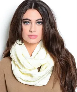Cozy Knit Ivory Infinity Scarf