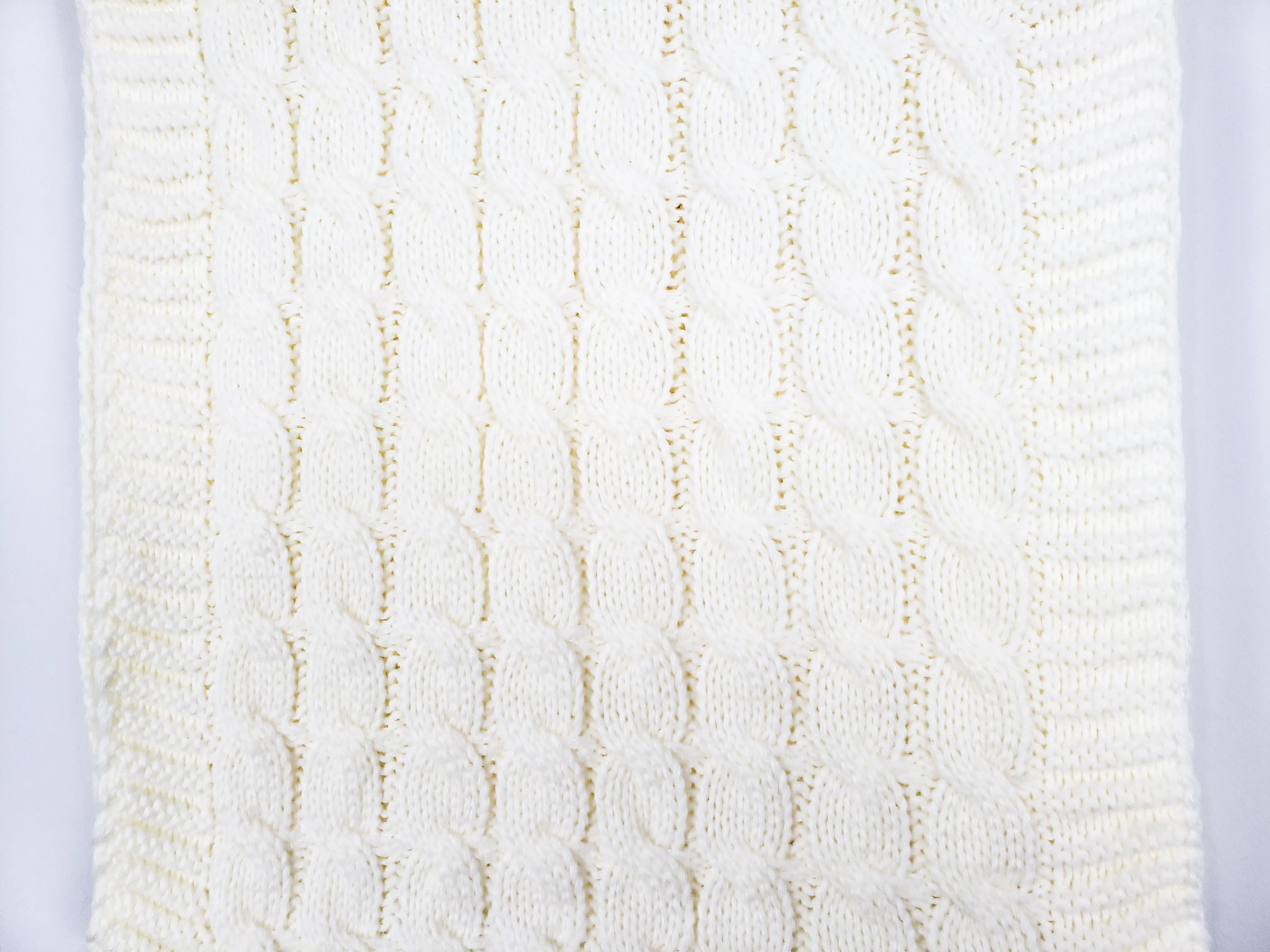 Cozy Knit Ivory Infinity Scarf
