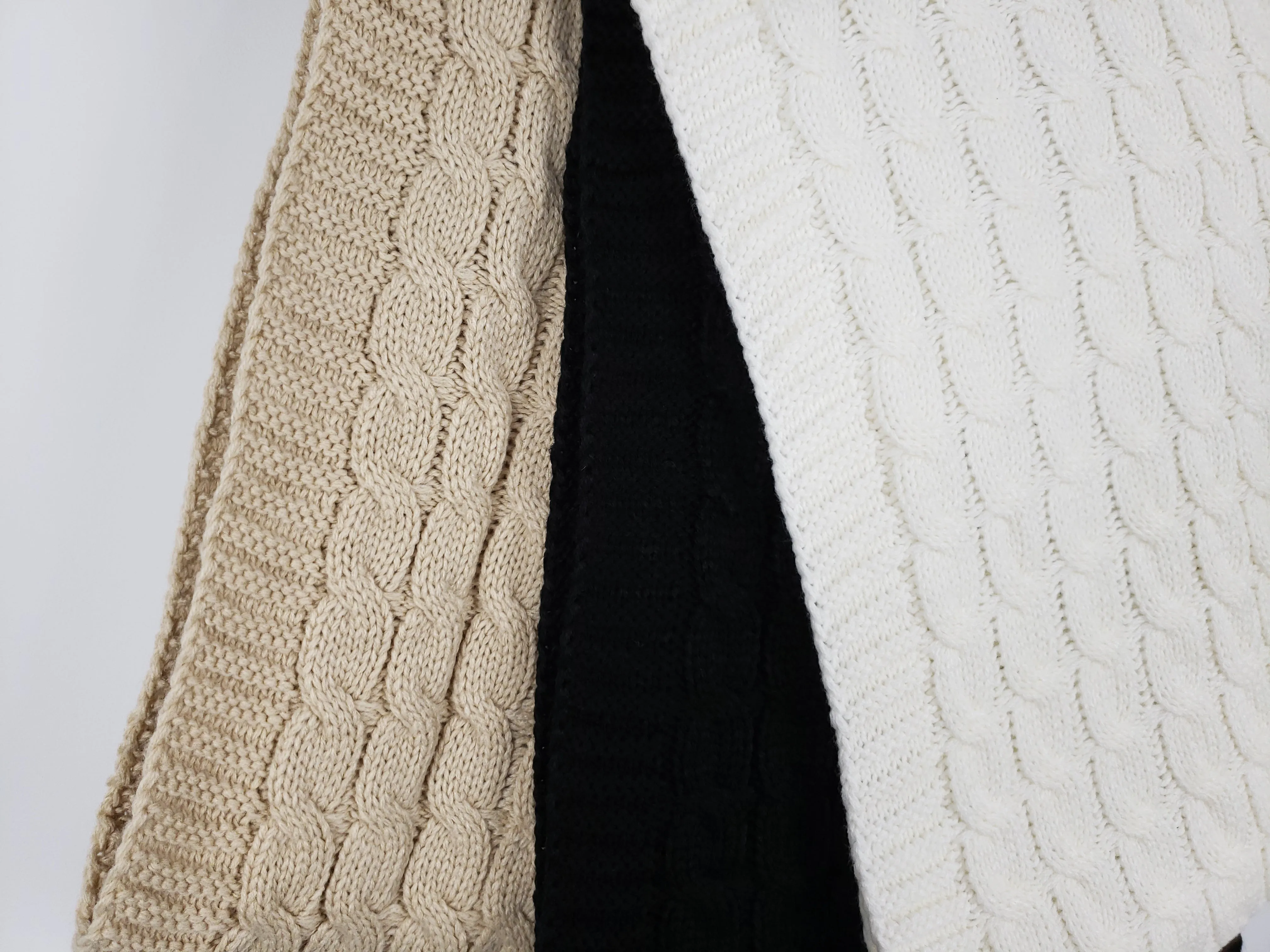 Cozy Knit Ivory Infinity Scarf