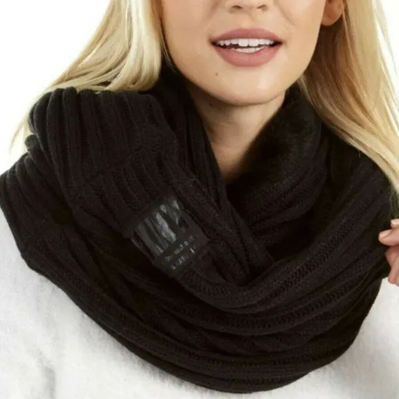 Dkny Fleece-Lined Knit Infinity Scarf