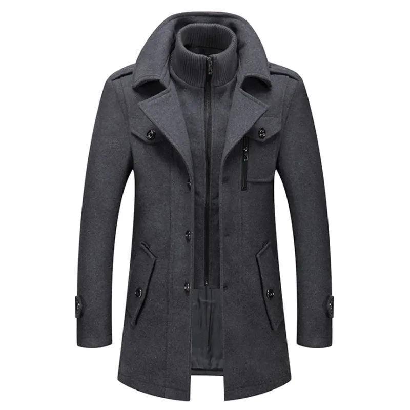 Duke | Double Collar Wool Long Coat
