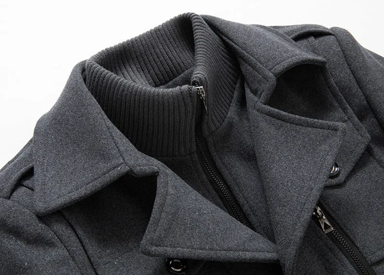 Duke | Double Collar Wool Long Coat