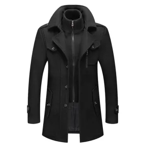 Duke | Double Collar Wool Long Coat