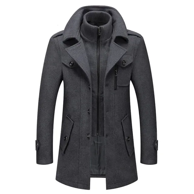 Duke | Double Collar Wool Long Coat