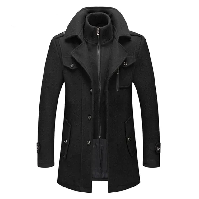 Duke | Double Collar Wool Long Coat