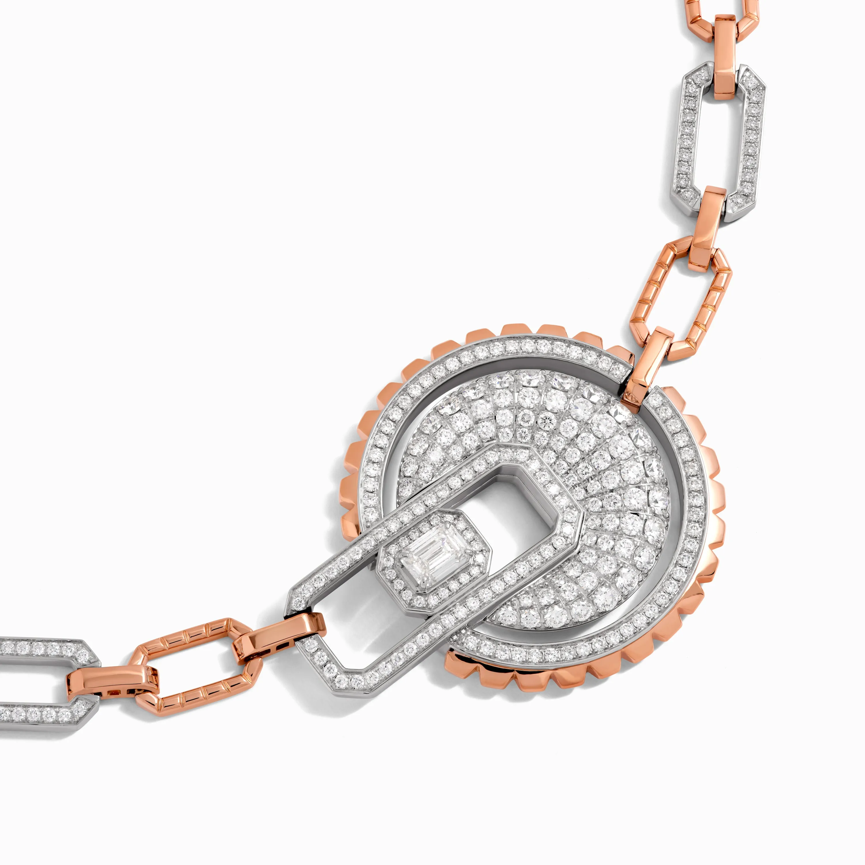 Empire Two-Tone Diamond Statement Collar Necklace