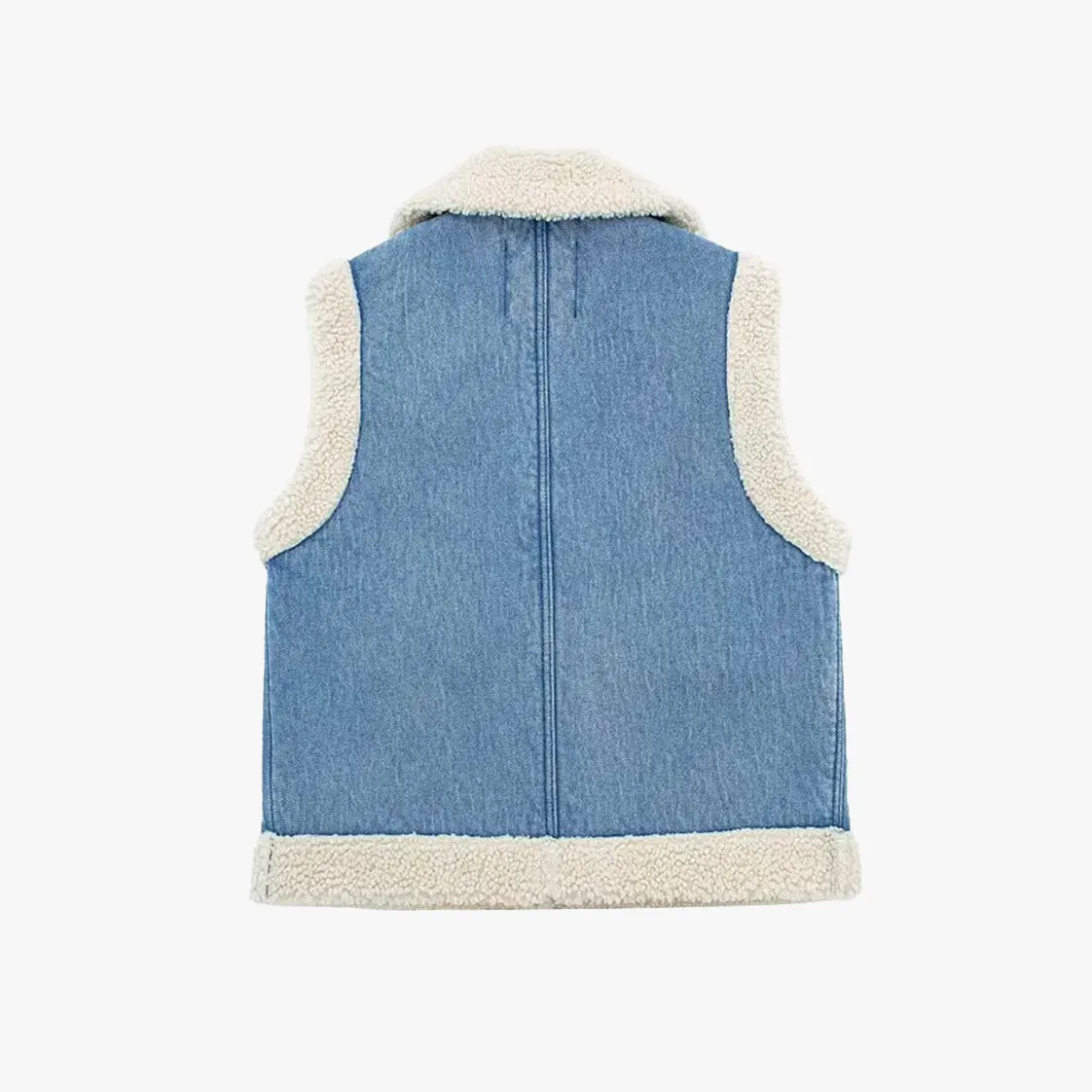 Faux Sherpa Denim Vest