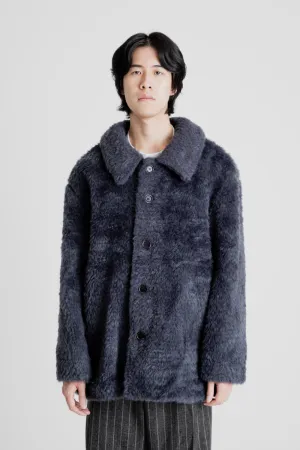 Fur Mid Coat - Charcoal