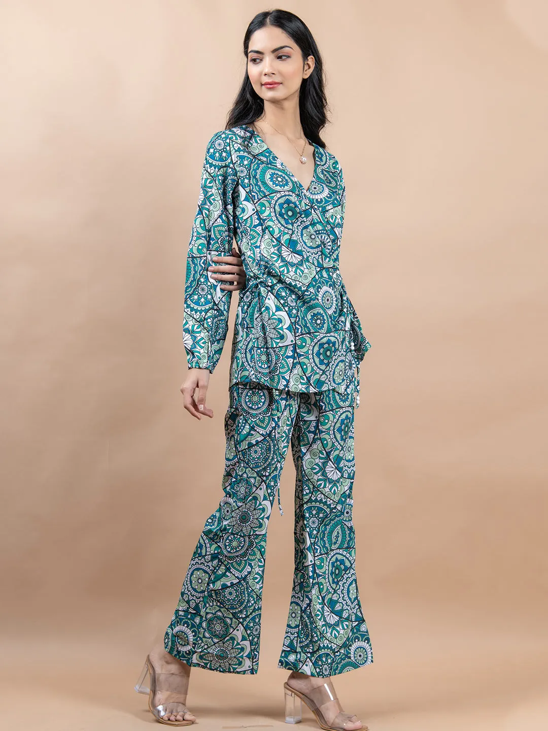 Green Circular Printed Co-ord set