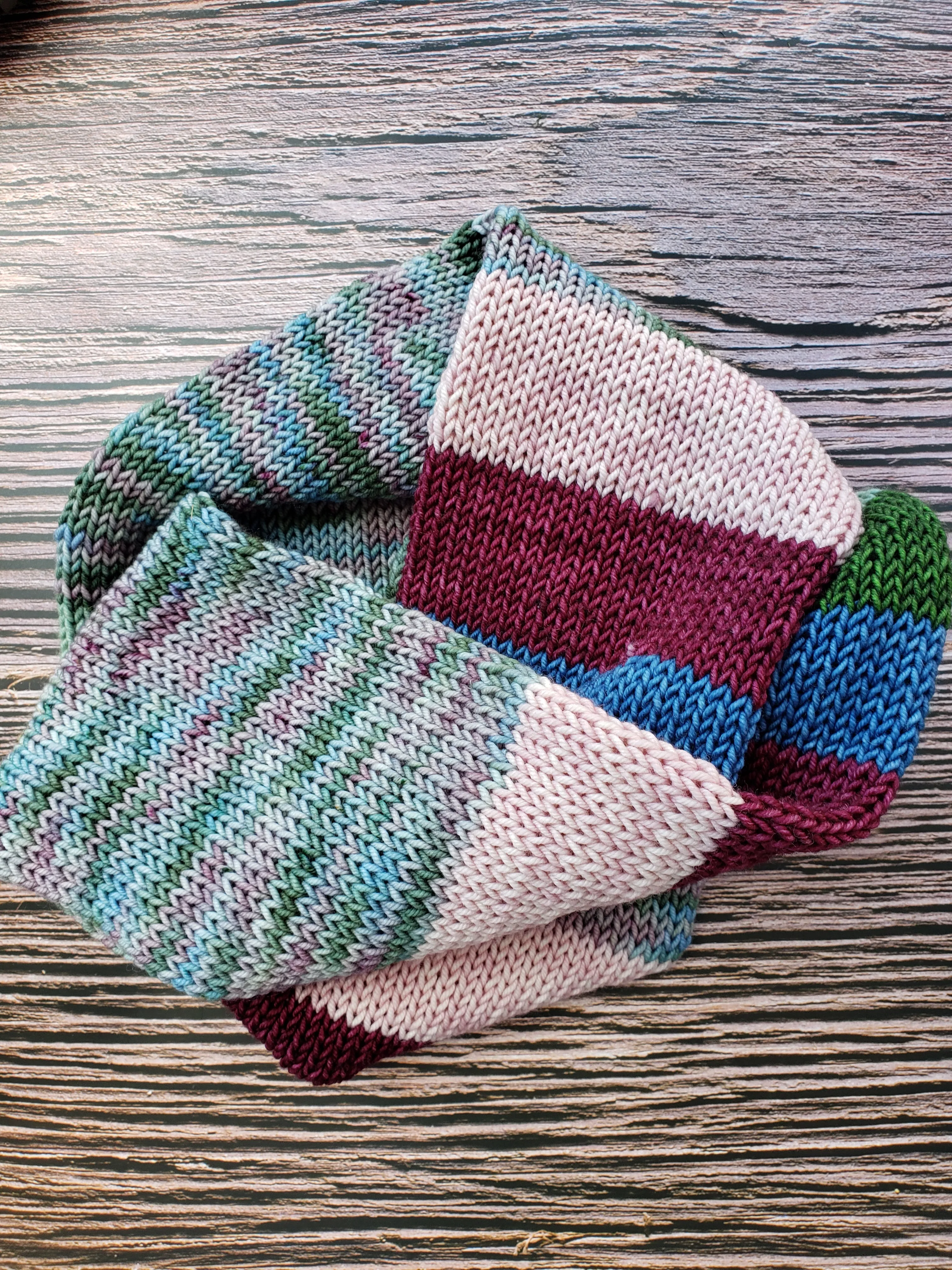 Infinity Scarf - Multicolor Blocks and Stripes