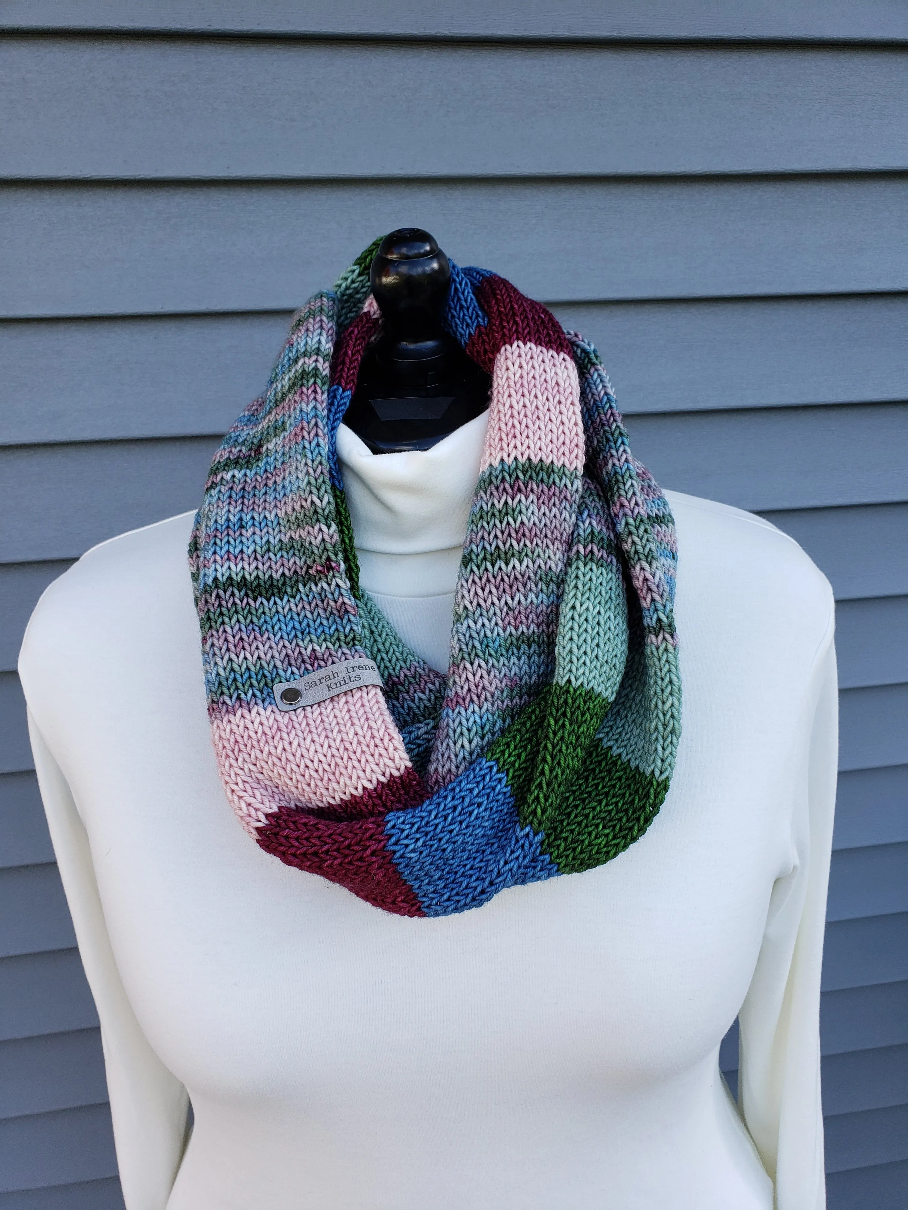 Infinity Scarf - Multicolor Blocks and Stripes
