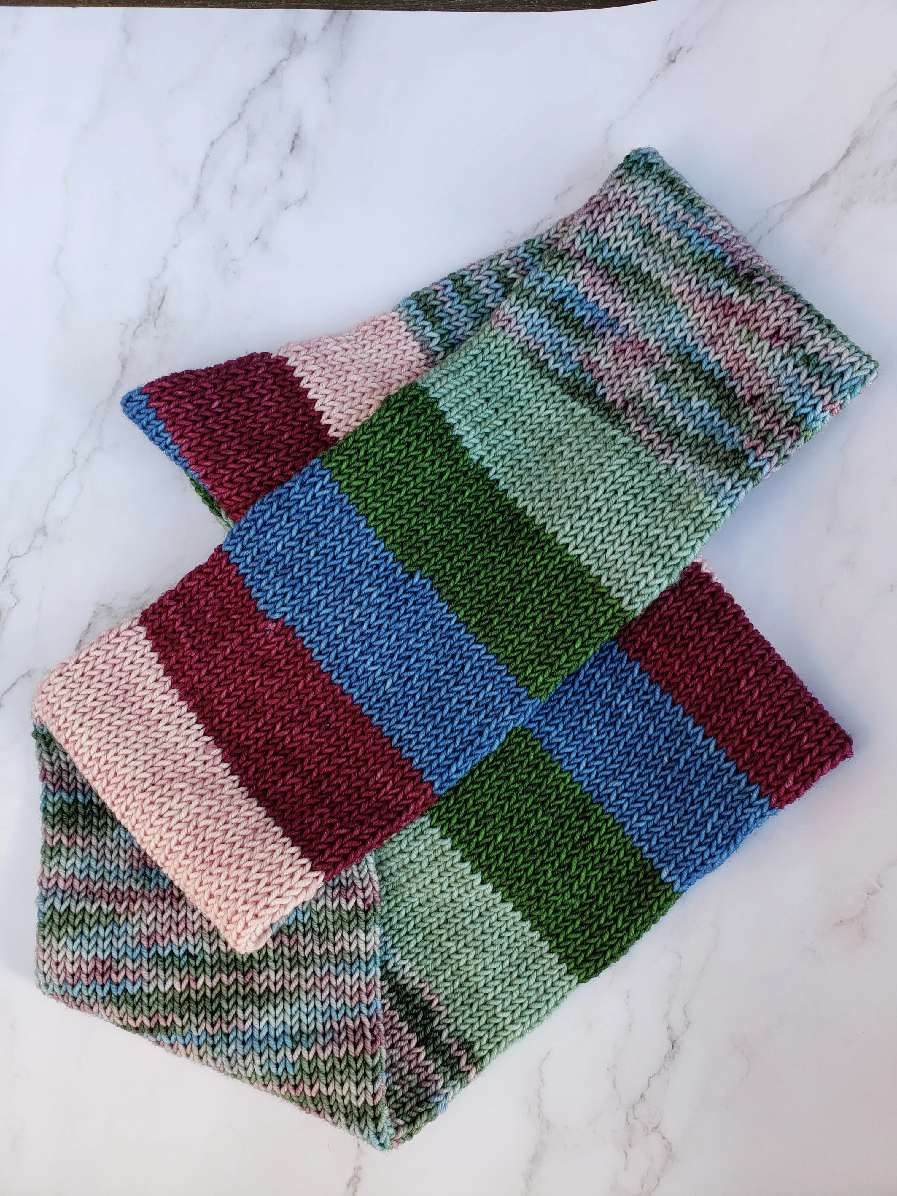Infinity Scarf - Multicolor Blocks and Stripes
