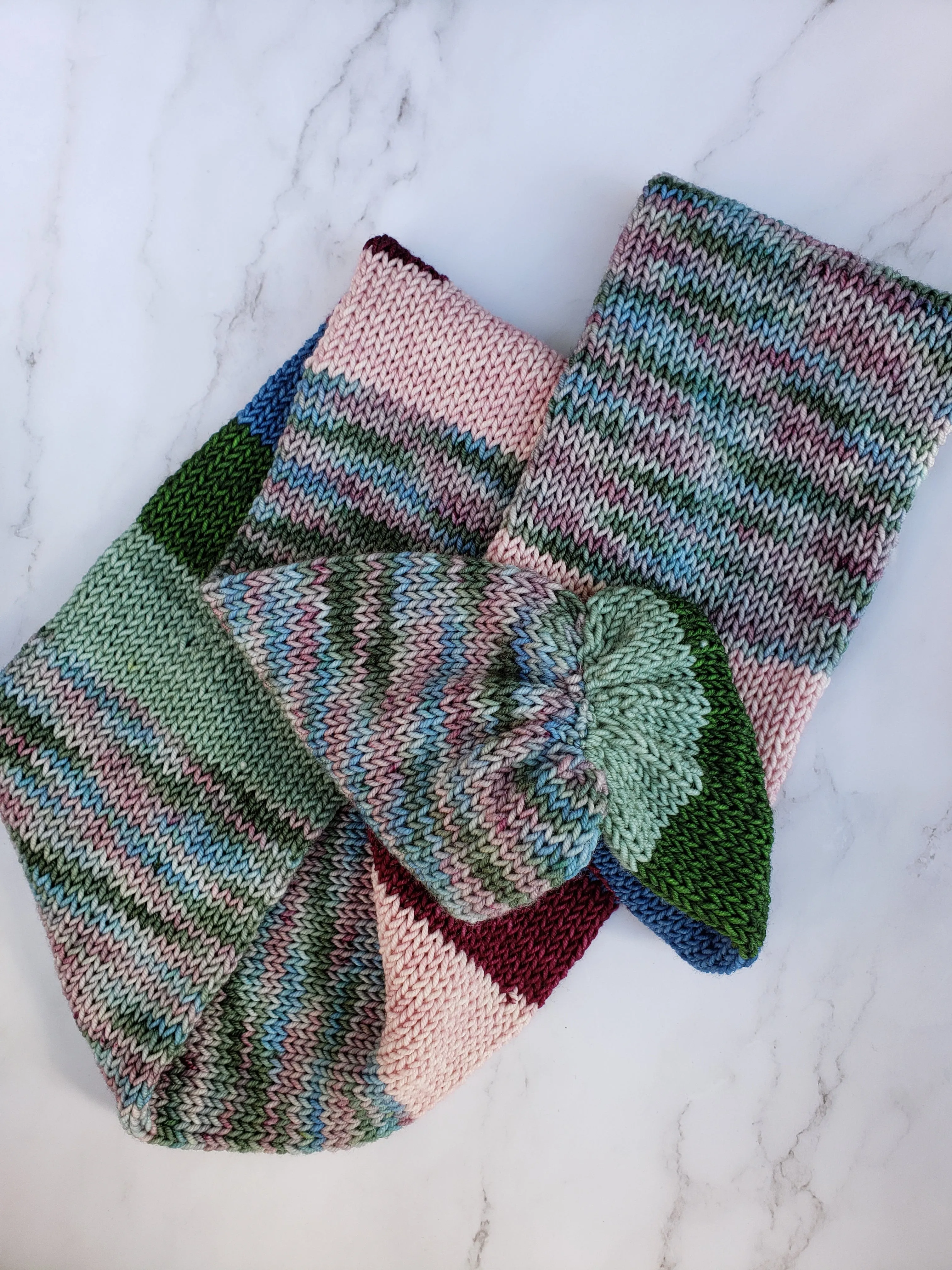 Infinity Scarf - Multicolor Blocks and Stripes