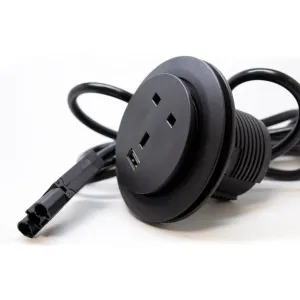 Ion in-surface power module 1 x UK sockets, 1 x USB Charger (type A)