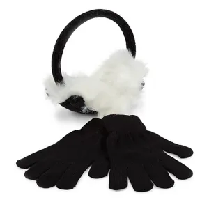 Kitty Chenille Knit Earmuff & Glove Set