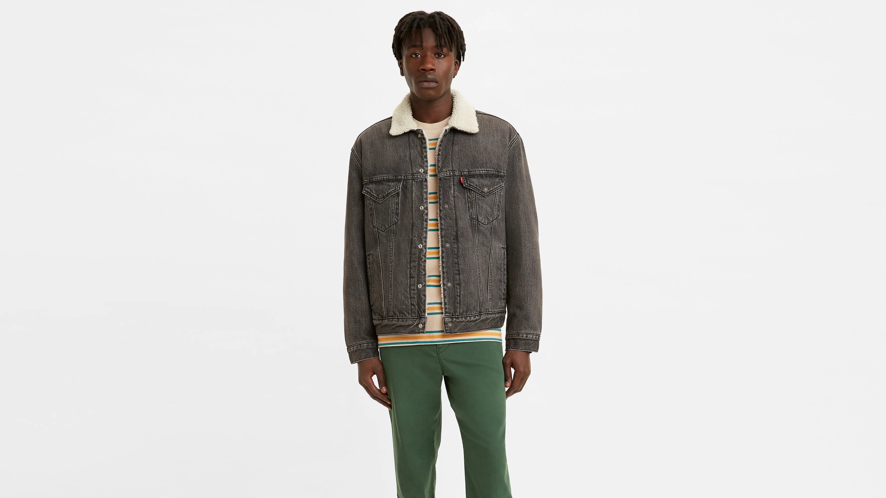 Levi's 79129-0010 Vintage fit sherpa trucker win & destroy