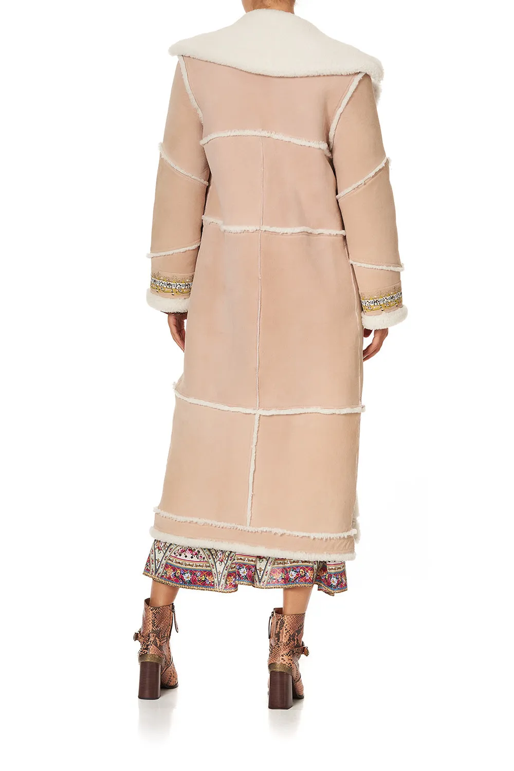 LONG SUEDE SHEARLING COAT FLOW ISTENANYA
