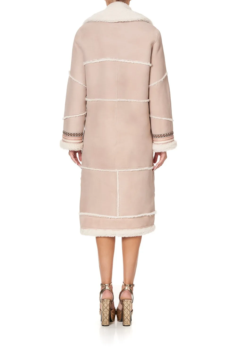 LONG SUEDE SHEARLING COAT FLOW ISTENANYA