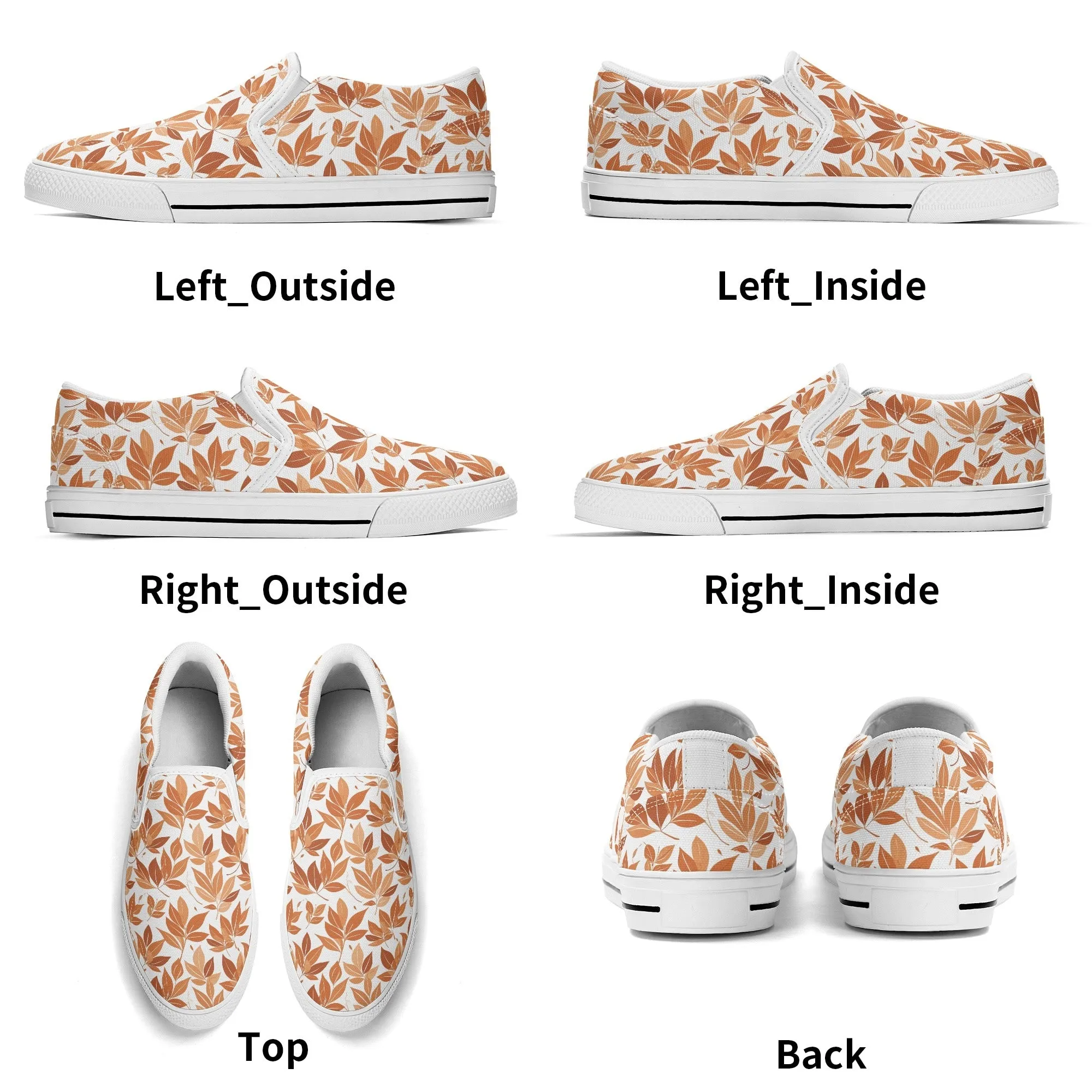 Mens Autumn Leaves Rubber Slip On Shoes