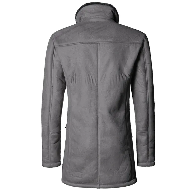 Men's Winter Casual Wool Fur Leather Coat