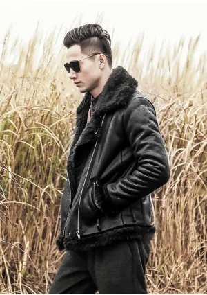 Men's Winter Motorcycle Leather Jacket