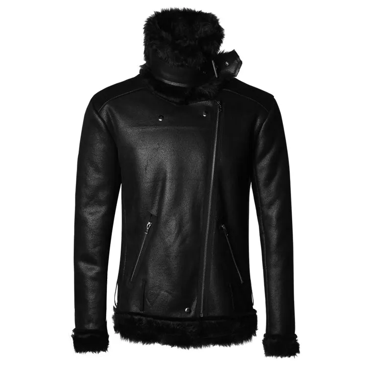 Men's Winter Motorcycle Leather Jacket
