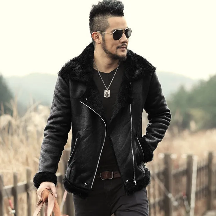 Men's Winter Motorcycle Leather Jacket