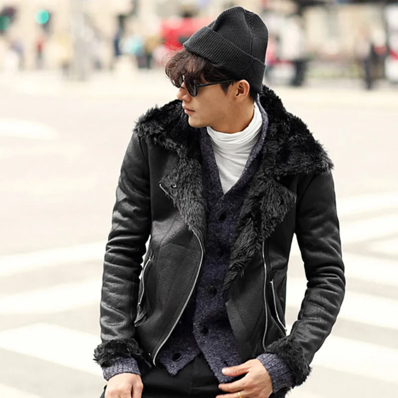 Men's Winter Motorcycle Leather Jacket