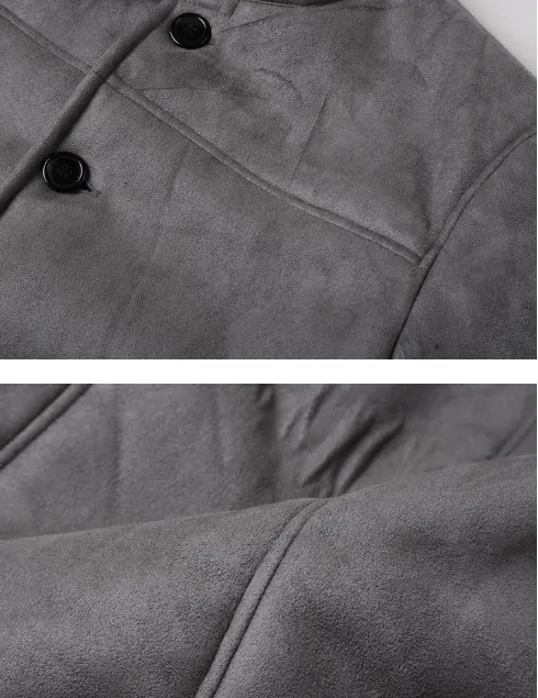Men's Winter Warm Wool Fur Leather Coat