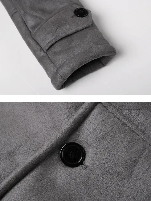 Men's Winter Warm Wool Fur Leather Coat