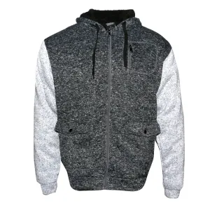 Mens Zip-Up Hoodie Jacket Sherpa Lined Heavyweight HK98589M