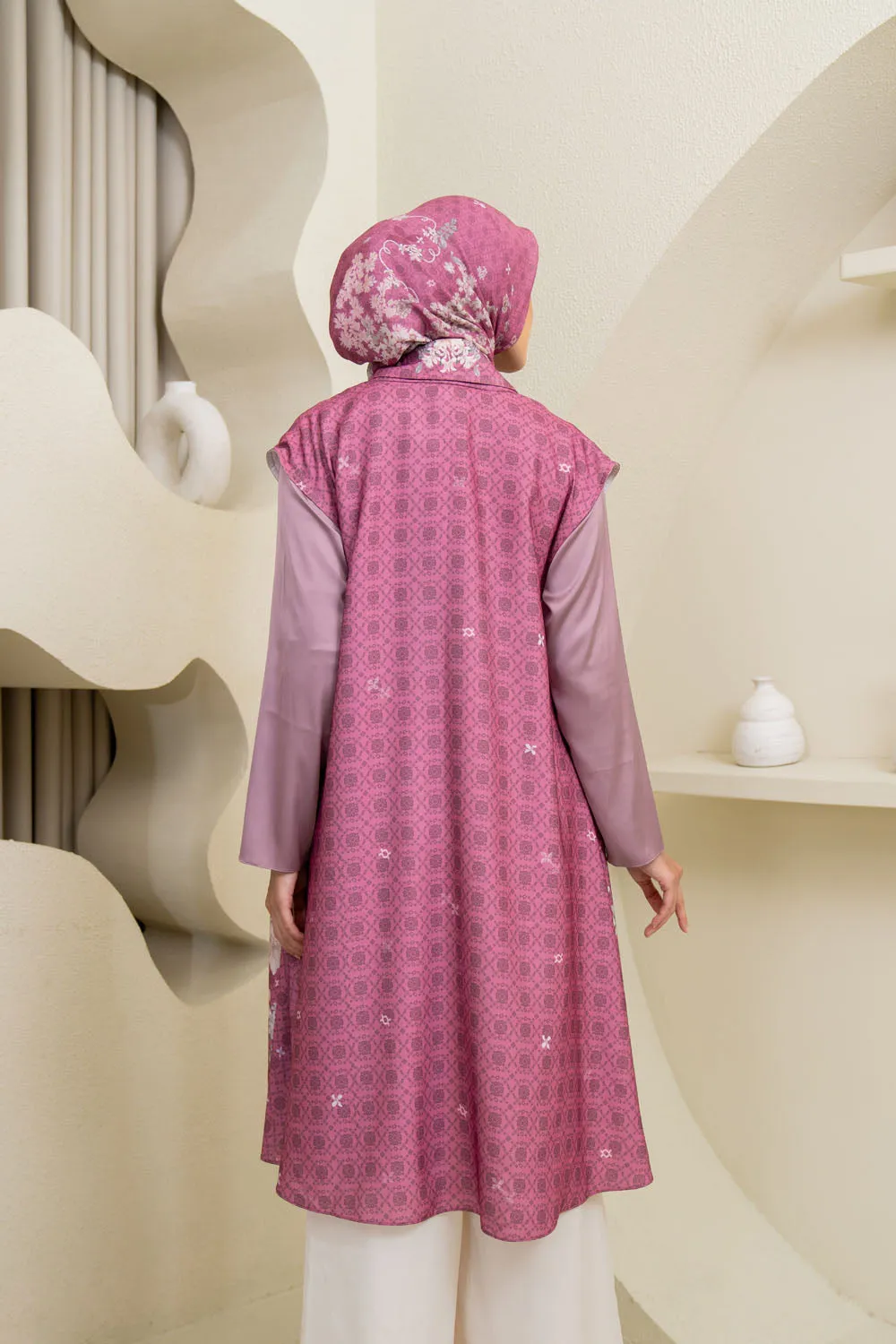 Muraya Outer & Scarf Set Berry Blush